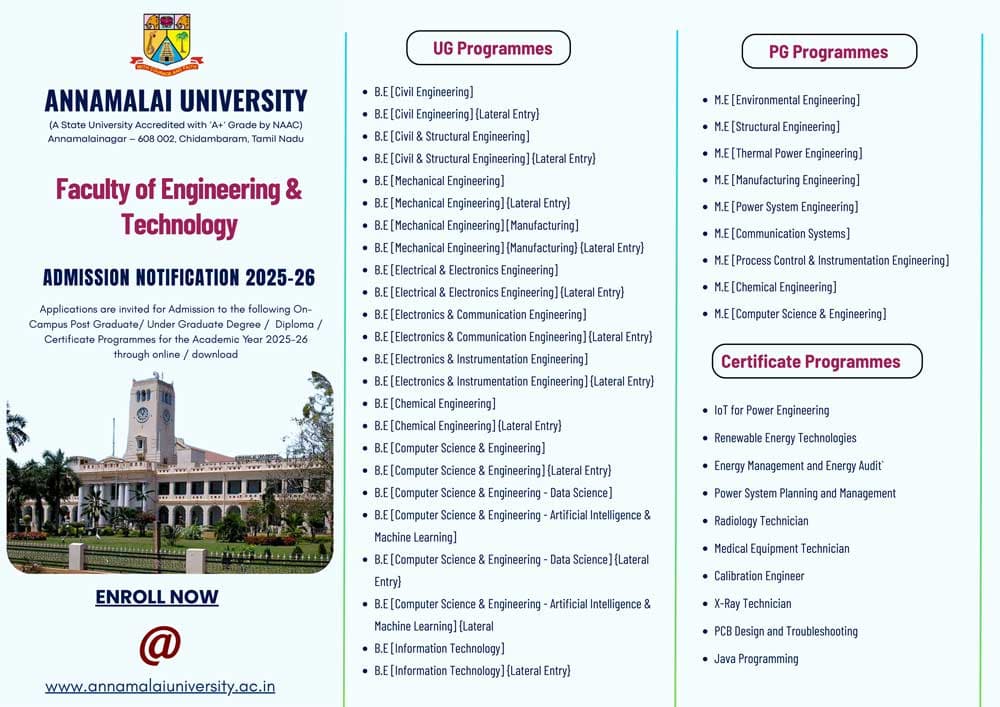Faculty of Engineering and Technology- Annamalai University-image
